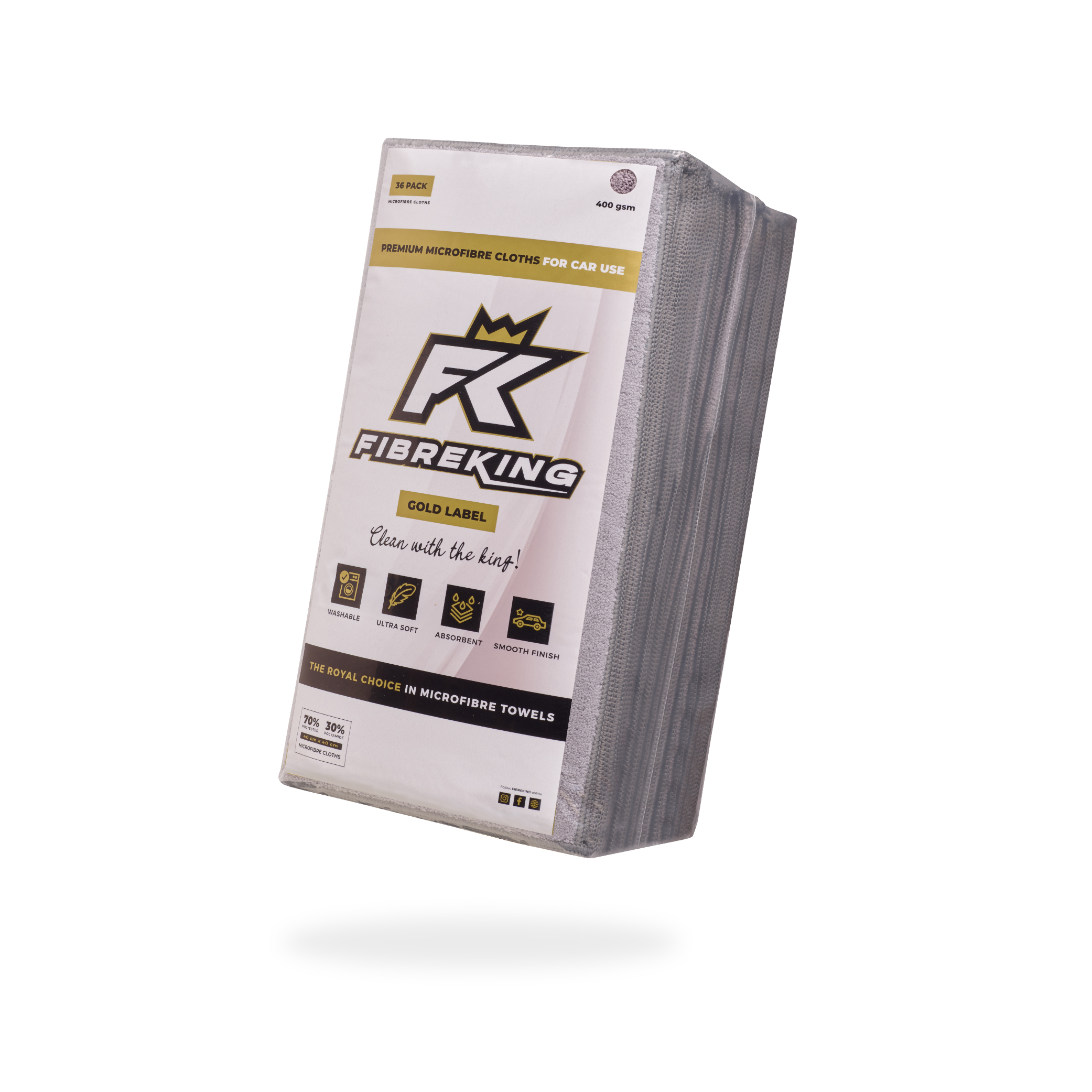 FibreKing Gold Label Microfibre Cloths 36 Pack