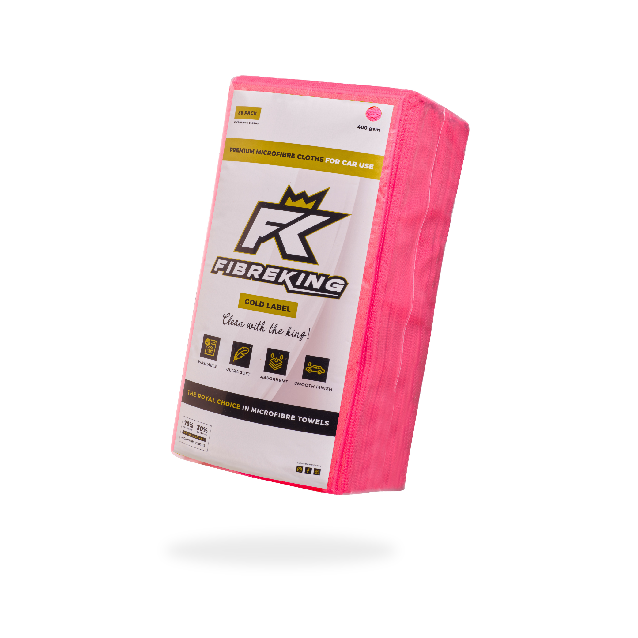FibreKing Gold Label Microfibre Cloths 36 Pack