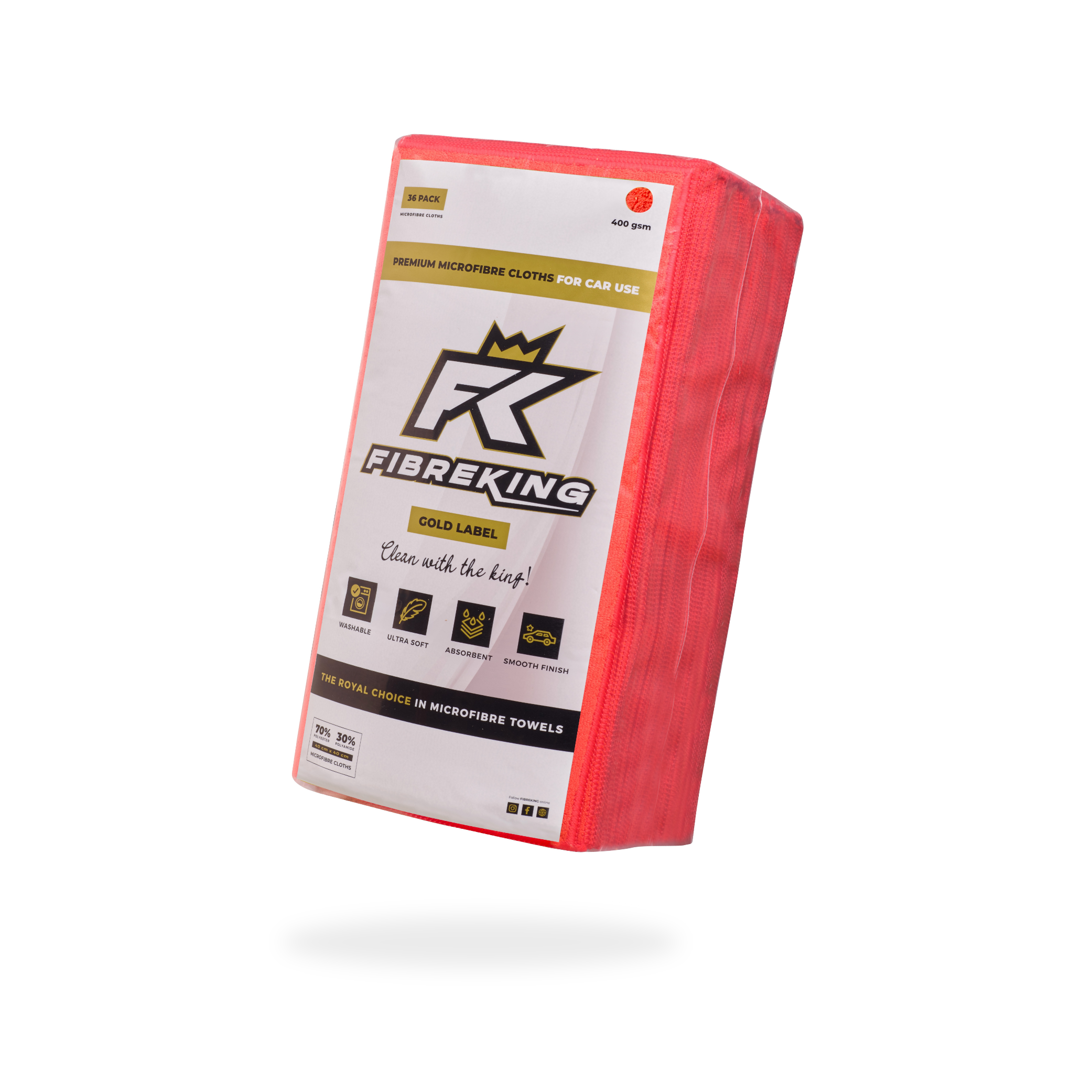 FibreKing Gold Label Microfibre Cloths 36 Pack
