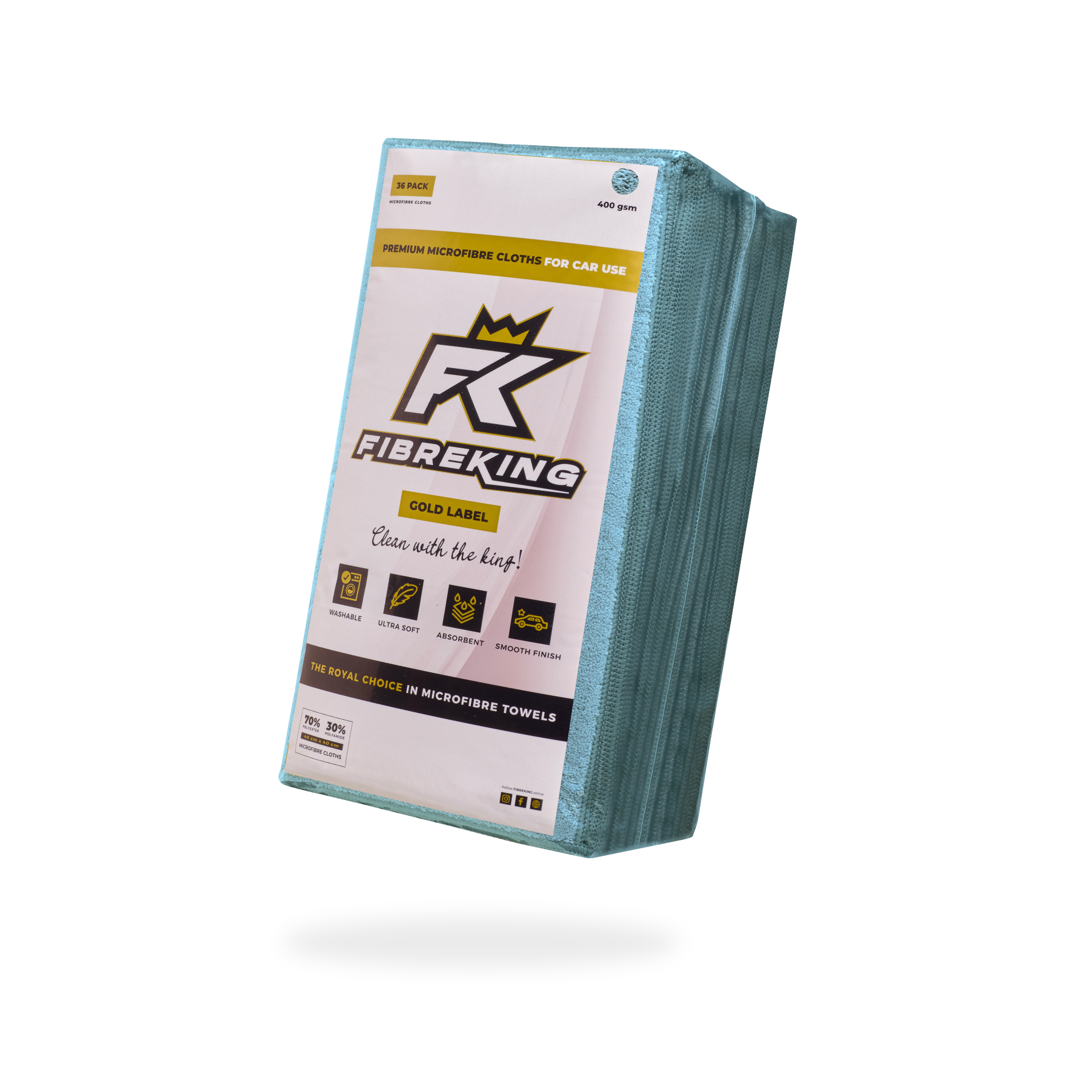 FibreKing Gold Label Microfibre Cloths 36 Pack