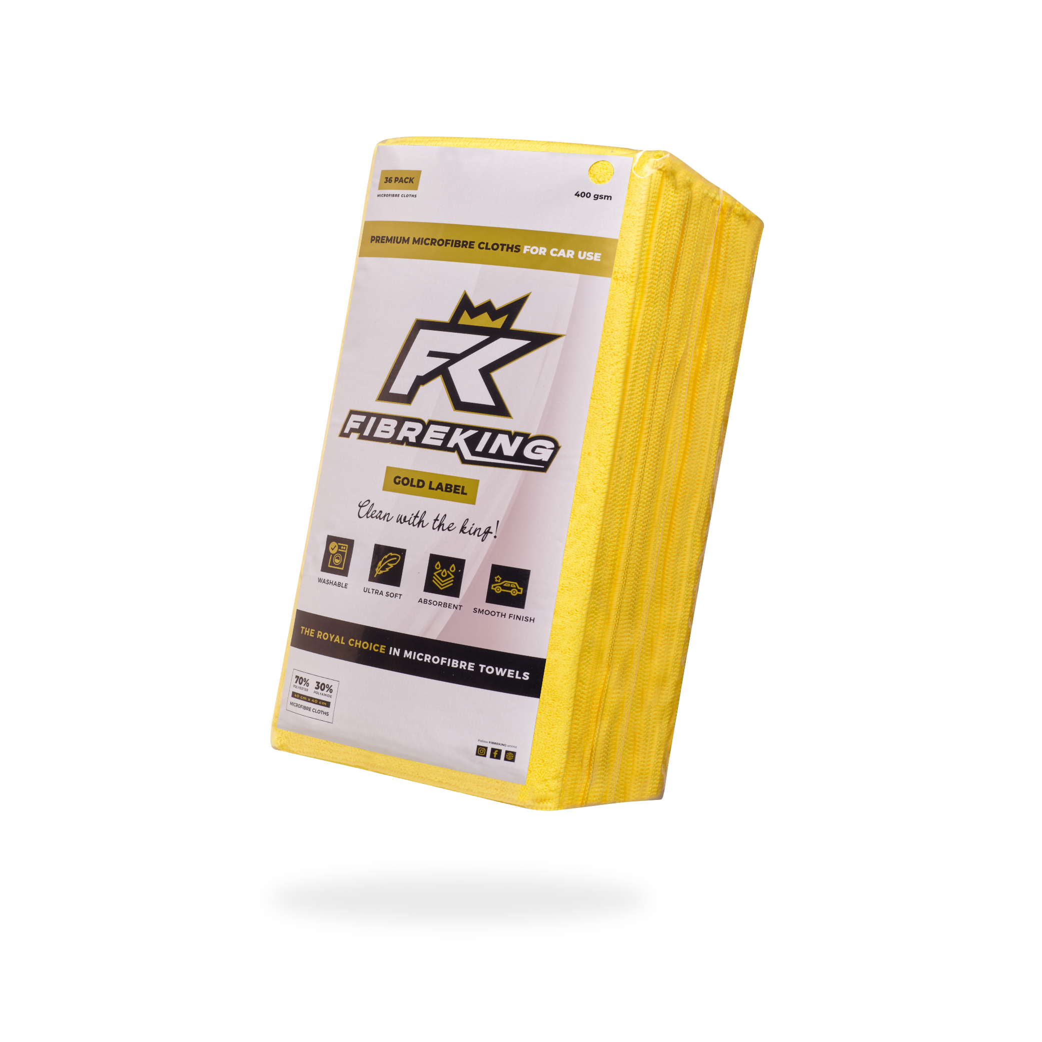 FibreKing Gold Label Microfibre Cloths 36 Pack